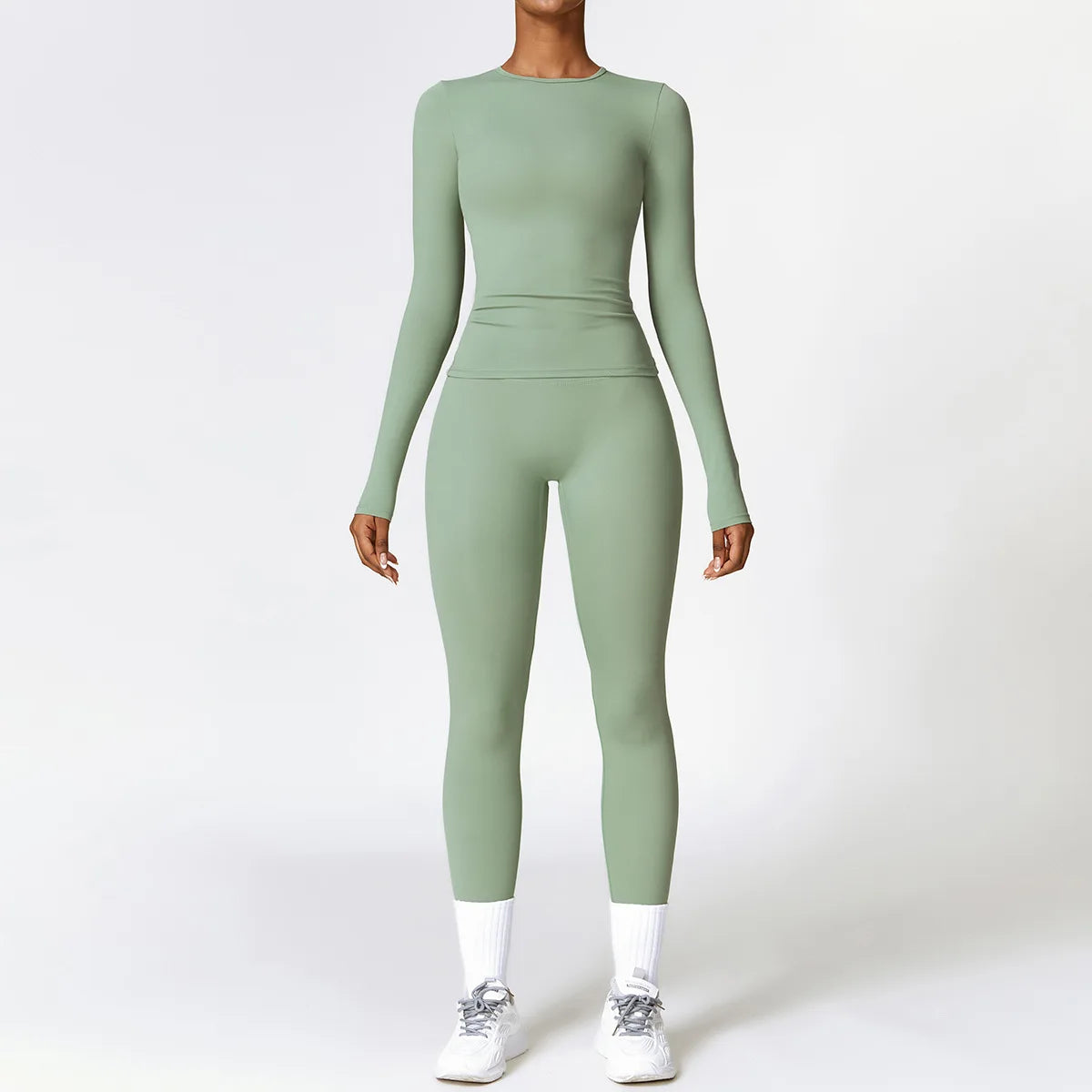 Balance 2 Pieces Seamless Fitness long-sleeve and leggings Set