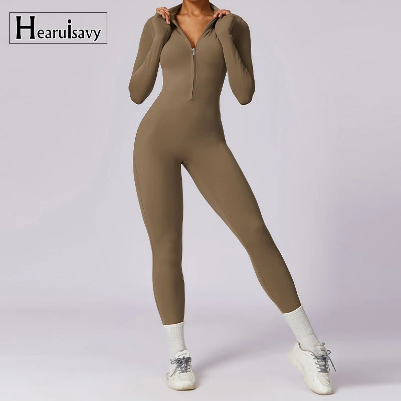 Zipper Long Sleeve Jumpsuit