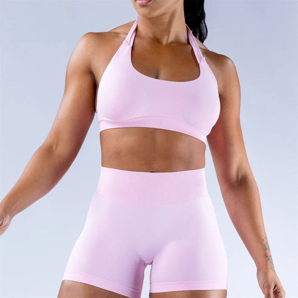Impact 2PCS Seamless Shorts and Halter Bra