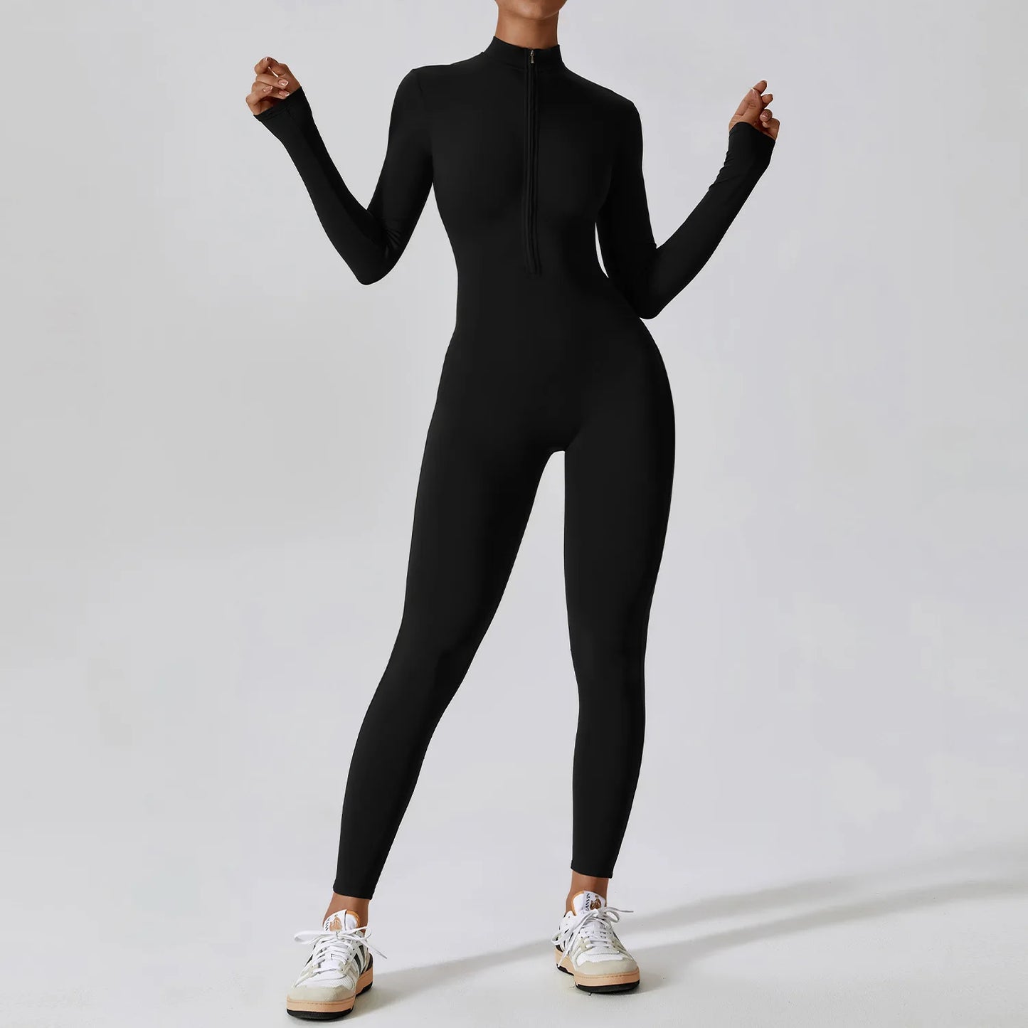 Zipper Long Sleeve Jumpsuit
