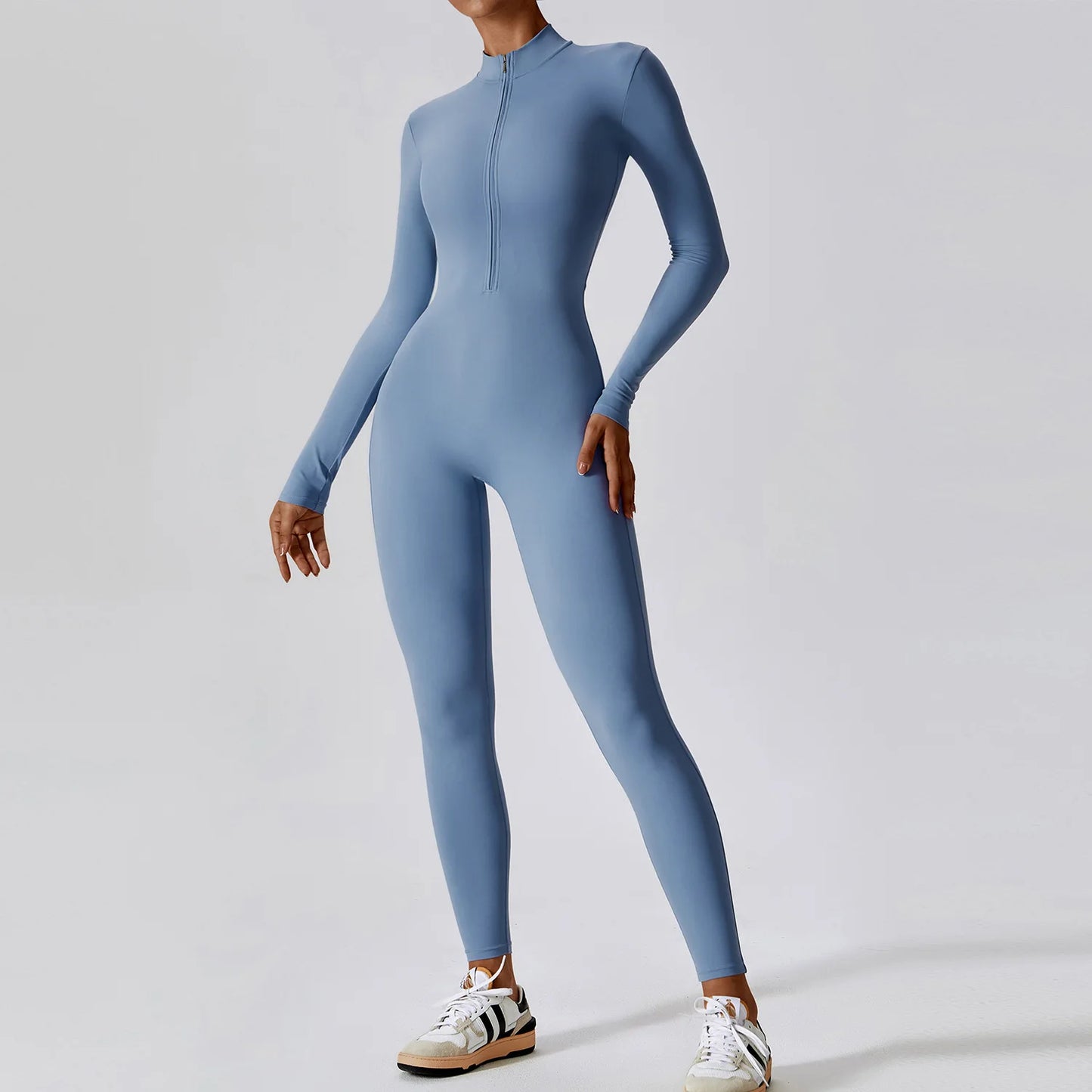 Zipper Long Sleeve Jumpsuit