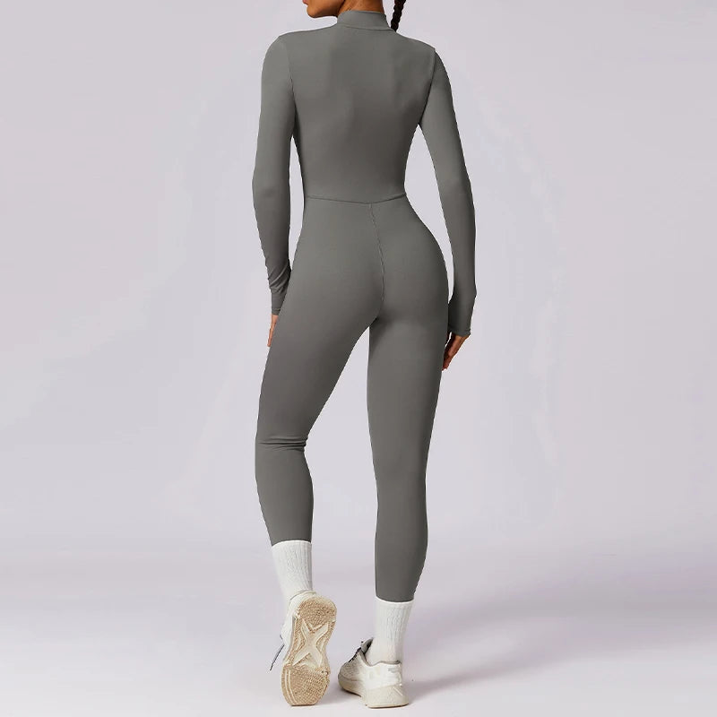 Zipper Long Sleeve Jumpsuit