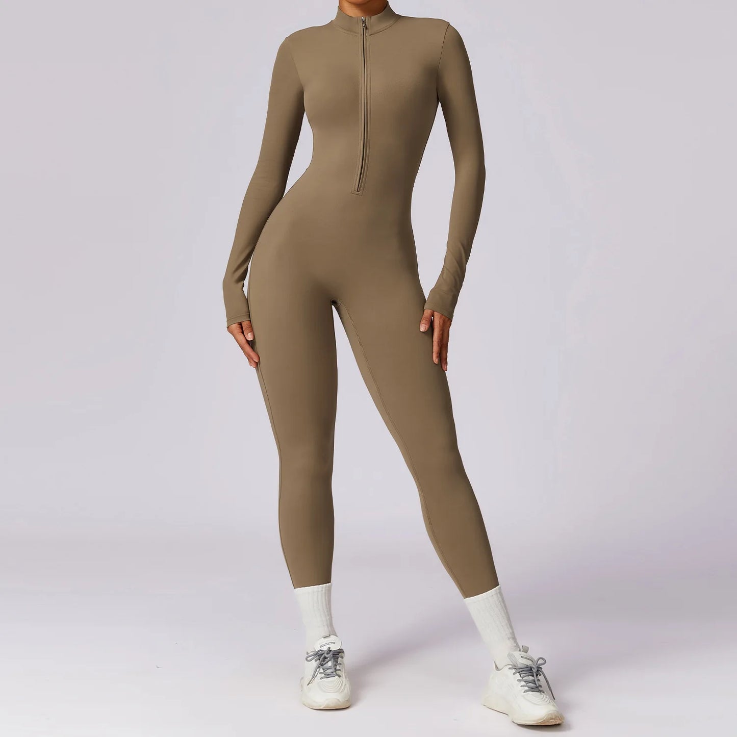 Zipper Long Sleeve Jumpsuit