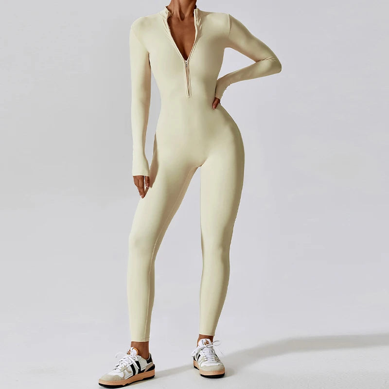 Zipper Long Sleeve Jumpsuit