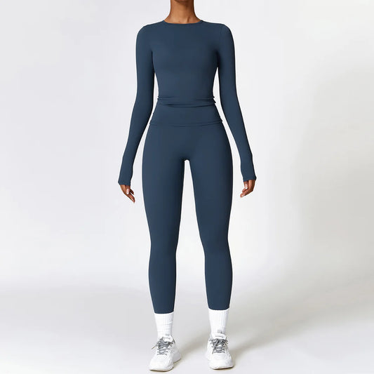 Balance 2 Pieces Seamless Fitness long-sleeve and leggings Set