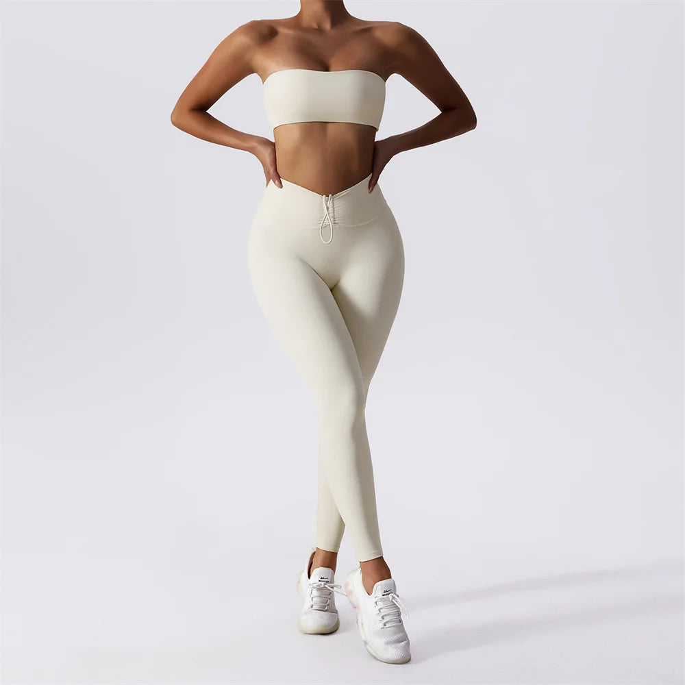 2PCS Strapless and Leggings Workout Set