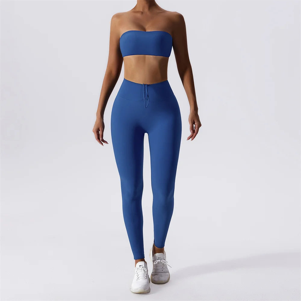 2PCS Strapless and Leggings Workout Set