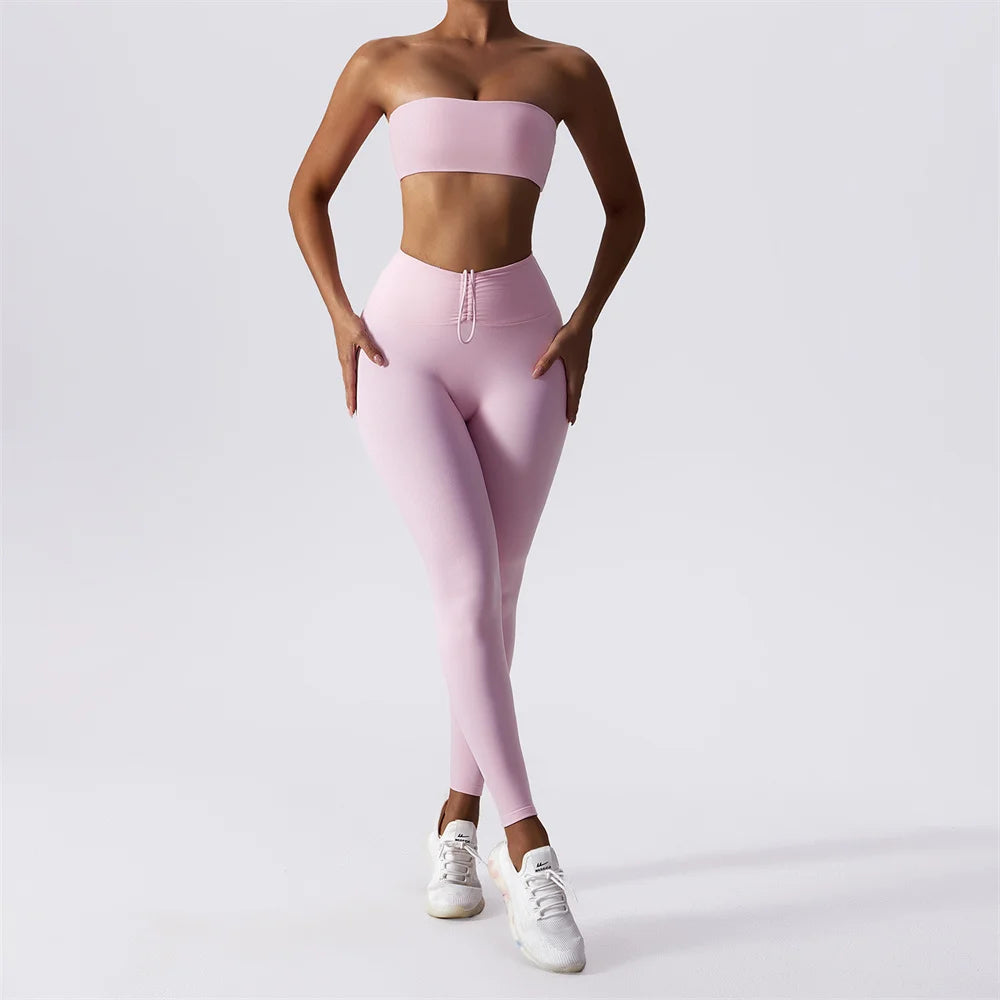 2PCS Strapless and Leggings Workout Set