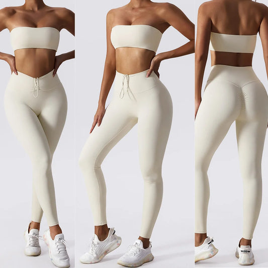 2PCS Strapless and Leggings Workout Set