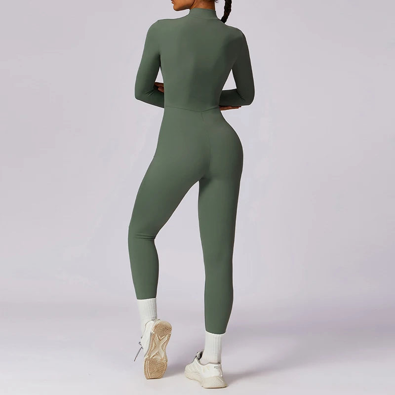 Zipper Long Sleeve Jumpsuit